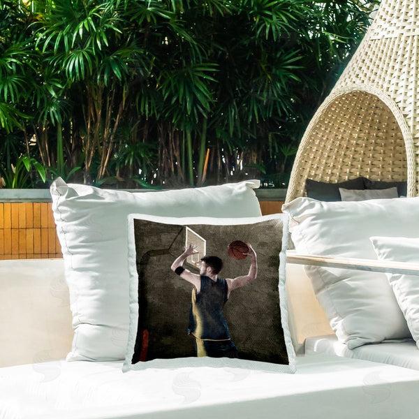 Stupell Industries Kim Allen | Basketball Dunk In Action Printed Throw Pillow
