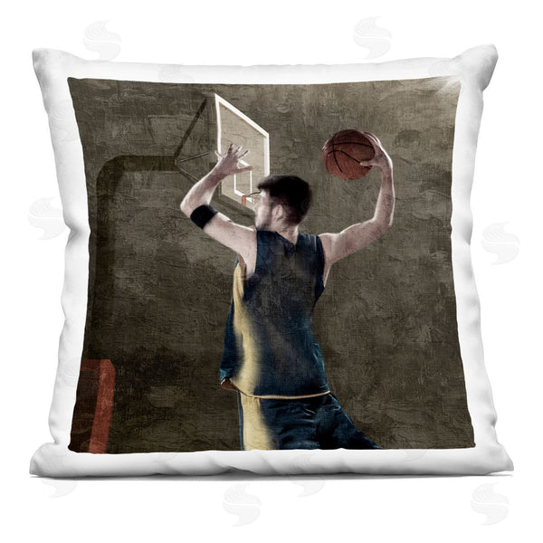 stupell industries Kim Allen | Basketball Dunk In Action Printed Throw Pillow