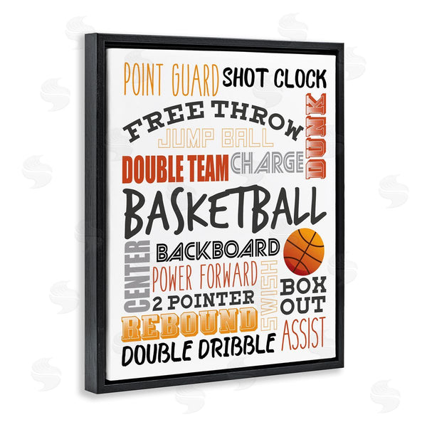 Stupell Industries Kim Allen | Basketball Game Terms Orange Typography Kids' Sports Wall Art