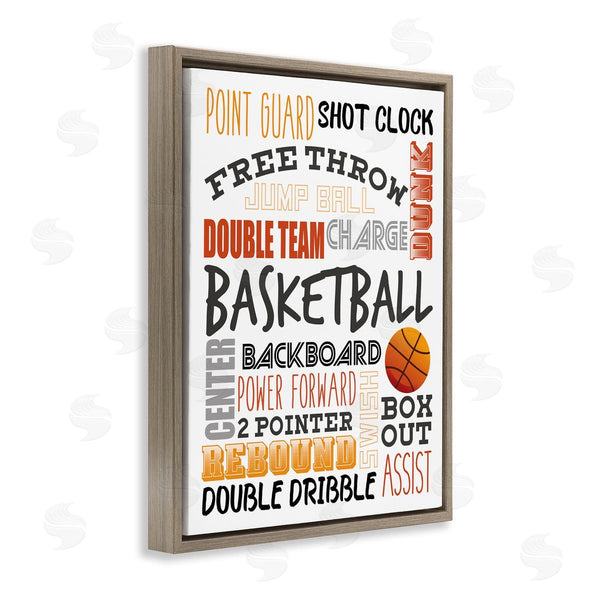 Stupell Industries Kim Allen | Basketball Game Terms Orange Typography Kids' Sports Wall Art