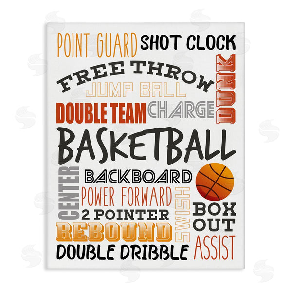 stupell industries Kim Allen | Basketball Game Terms Orange Typography Kids' Sports Wall Art