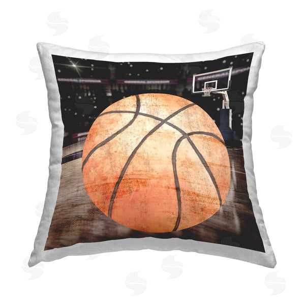 stupell industries Kim Allen | Basketball On Court Printed Throw Pillow
