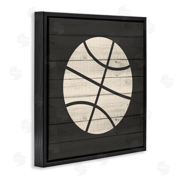 Stupell Industries Kim Allen | Basketball Shape Rustic Sports Country Pattern Wall Art