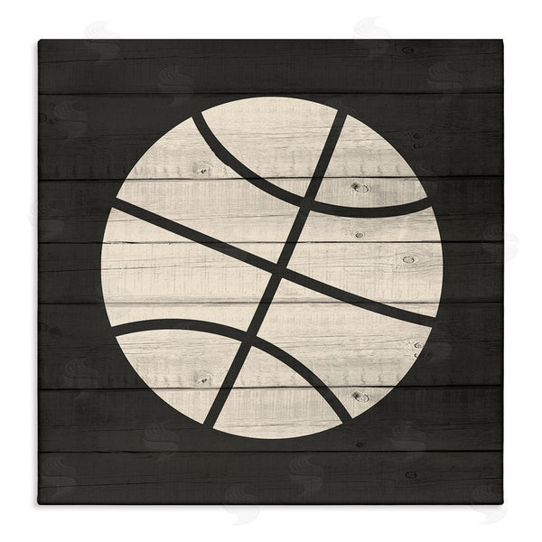 stupell industries Kim Allen | Basketball Shape Rustic Sports Country Pattern Wall Art