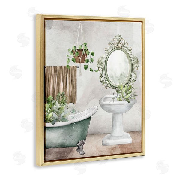 Stupell Industries Kim Allen | Bath Greens Botanical Tub