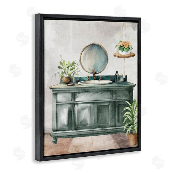 Stupell Industries Kim Allen | Bath Greens Botanical Vanity