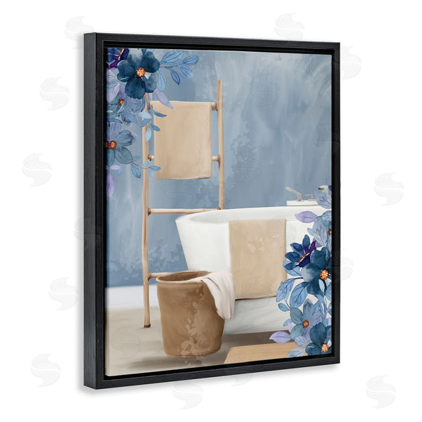 Stupell Industries Kim Allen | Bathroom Blues Floral Scene