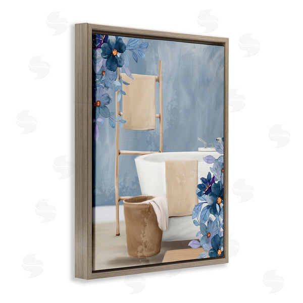 Stupell Industries Kim Allen | Bathroom Blues Floral Scene
