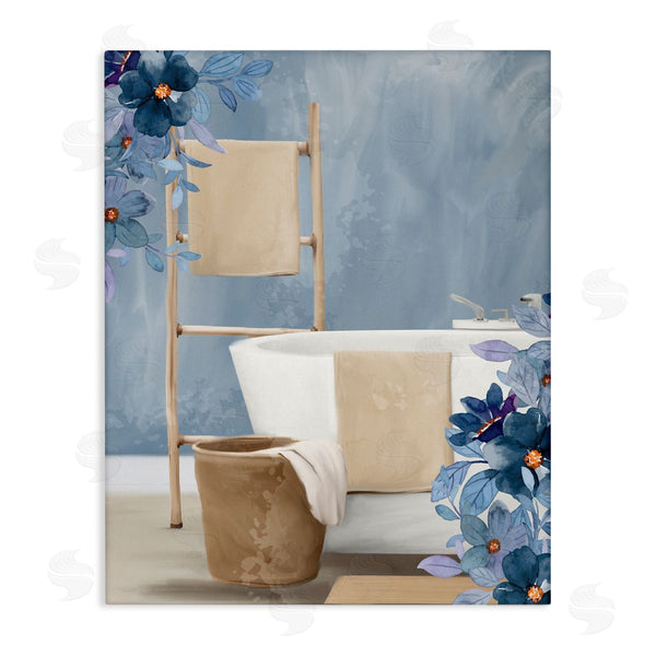 stupell industries Kim Allen | Bathroom Blues Floral Scene
