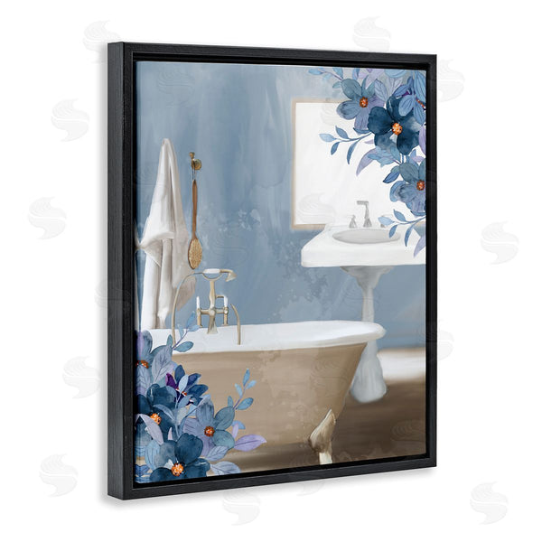 Stupell Industries Kim Allen | Bathroom Blues Floral Tub
