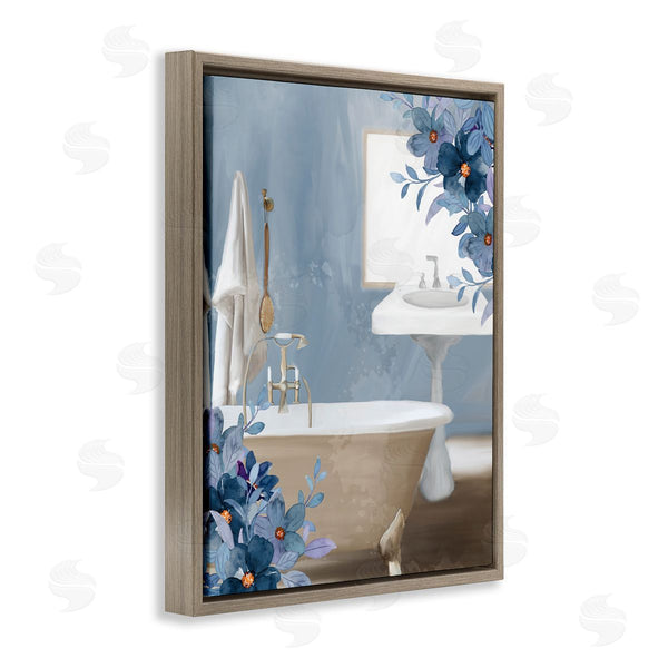 Stupell Industries Kim Allen | Bathroom Blues Floral Tub