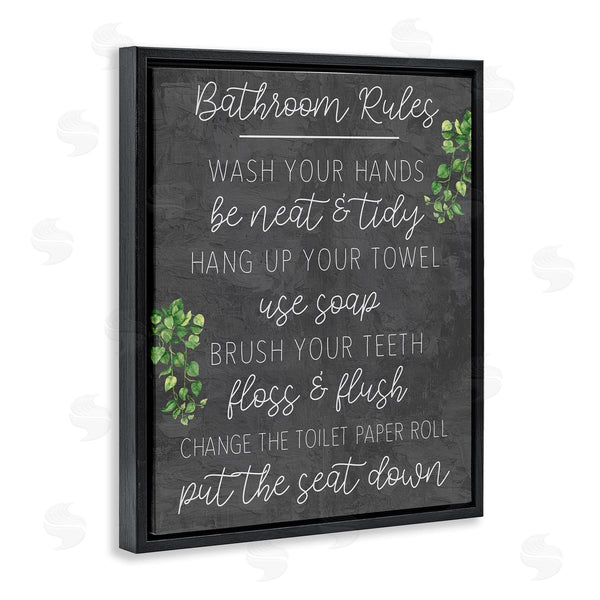 Stupell Industries Kim Allen | Bathroom Rules With Greenery Wall Art