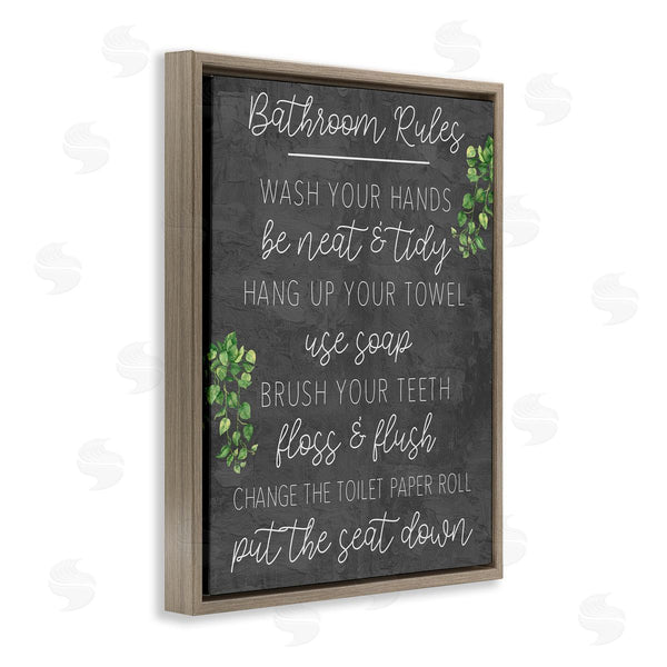 Stupell Industries Kim Allen | Bathroom Rules With Greenery Wall Art
