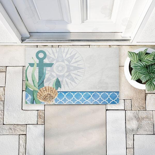 Stupell Industries Kim Allen | Bayside Anchor & Compass Non-Woven Door Mat
