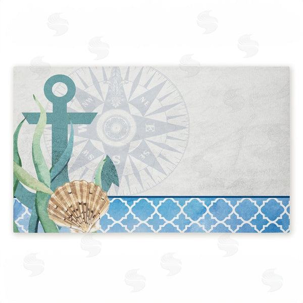 stupell industries Kim Allen | Bayside Anchor & Compass Non-Woven Door Mat