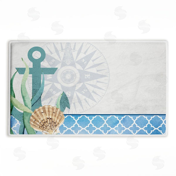 stupell industries Kim Allen | Bayside Anchor & Compass Plush Bath Mat