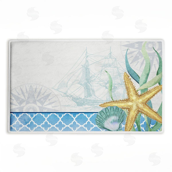 stupell industries Kim Allen | Bayside Sea Life & Ship Plush Bath Mat
