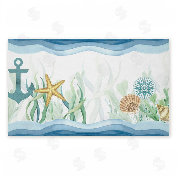 stupell industries Kim Allen | Bayside Sea Life & Waves Non-Woven Door Mat