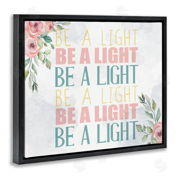 Stupell Industries Kim Allen | Be A Light Repeated Typography Florals