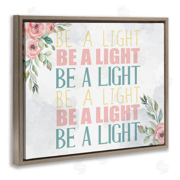 Stupell Industries Kim Allen | Be A Light Repeated Typography Florals
