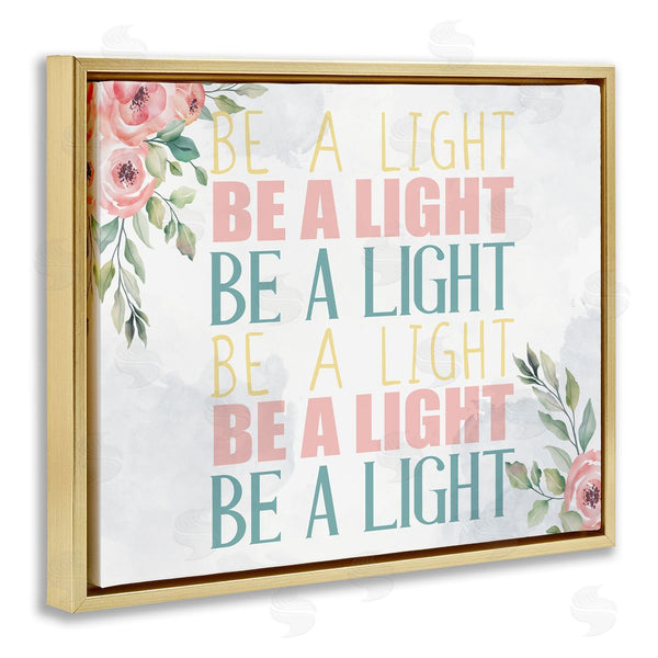 Stupell Industries Kim Allen | Be A Light Repeated Typography Florals