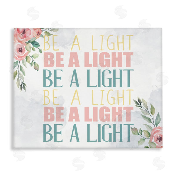 stupell industries Kim Allen | Be A Light Repeated Typography Florals