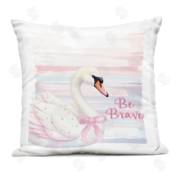 Stupell Industries Kim Allen | Be Brave Pastel Swan Printed Throw Pillow