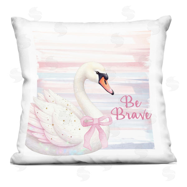 stupell industries Kim Allen | Be Brave Pastel Swan Printed Throw Pillow