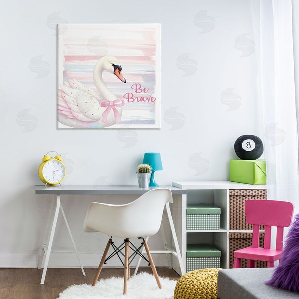 Stupell Industries Kim Allen | Be Brave Pastel Swan Wall Art