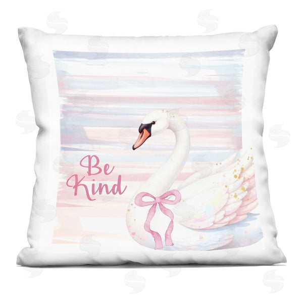 stupell industries Kim Allen | Be Kind Pastel Swan Printed Throw Pillow