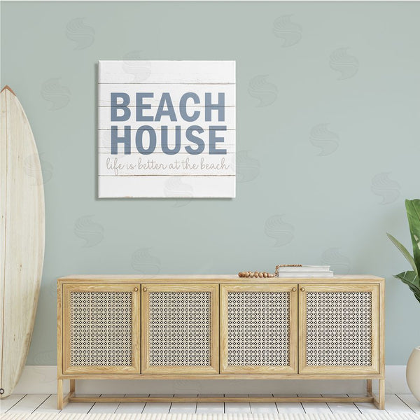 Stupell Industries Kim Allen | Beach House Life Is Better Phrase Planked Pattern Wall Art