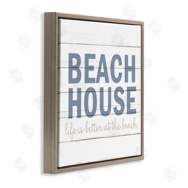 Stupell Industries Kim Allen | Beach House Life Is Better Phrase Planked Pattern Wall Art