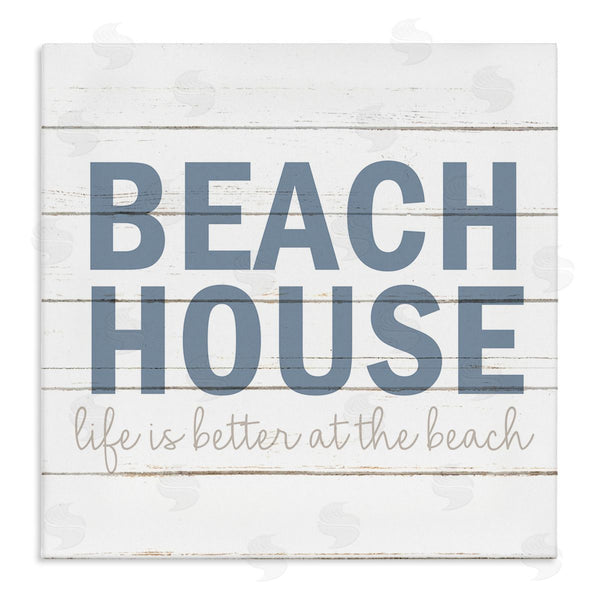 stupell industries Kim Allen | Beach House Life Is Better Phrase Planked Pattern Wall Art