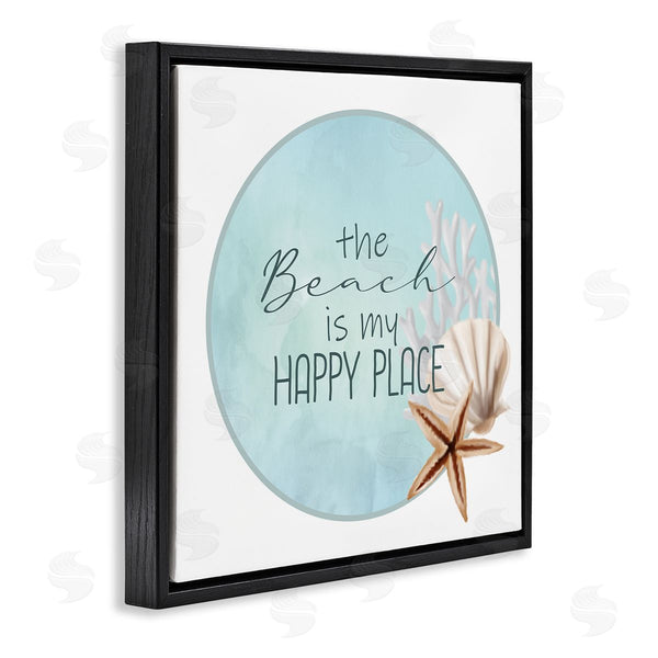 Stupell Industries Kim Allen | Beach Is My Happy Place Sentiment Shell Starfish Wall Art