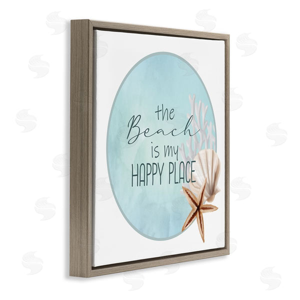 Stupell Industries Kim Allen | Beach Is My Happy Place Sentiment Shell Starfish Wall Art