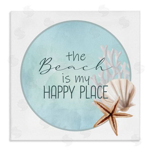 stupell industries Kim Allen | Beach is my Happy Place Sentiment Shell Starfish Wall Art