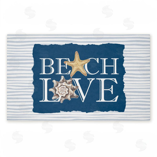 stupell industries Kim Allen | Beach Love over Stripes Non-Woven Door Mat