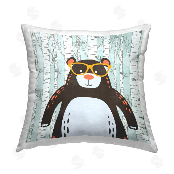 stupell industries Kim Allen | Bear & Birch Trees Printed Throw Pillow