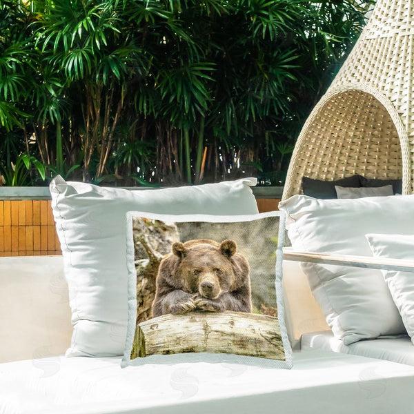 Stupell Industries Kim Allen | Bear Resting In Forest Printed Throw Pillow