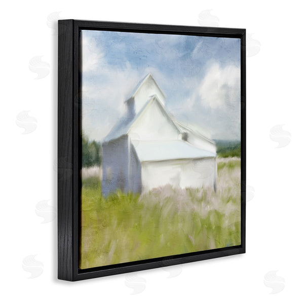 Stupell Industries Kim Allen | Beautiful White Farmhouse Cottage Countryside Grassland Wall Art
