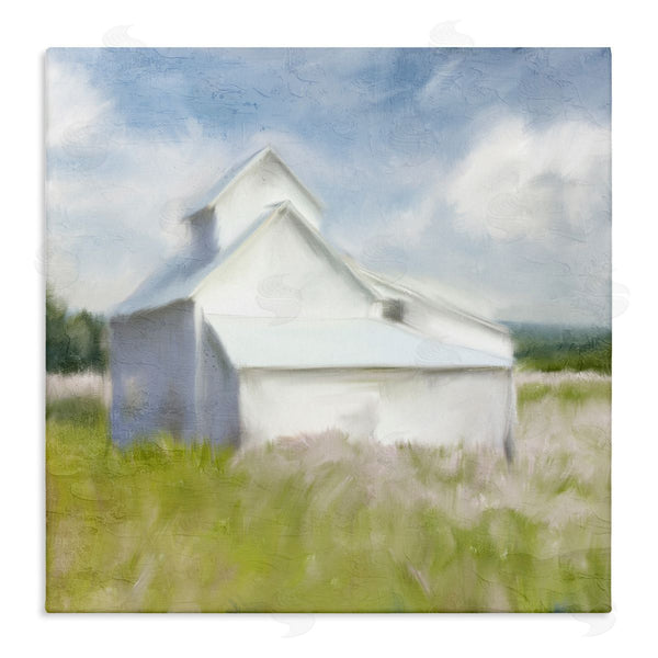stupell industries Kim Allen | Beautiful White Farmhouse Cottage Countryside Grassland Wall Art