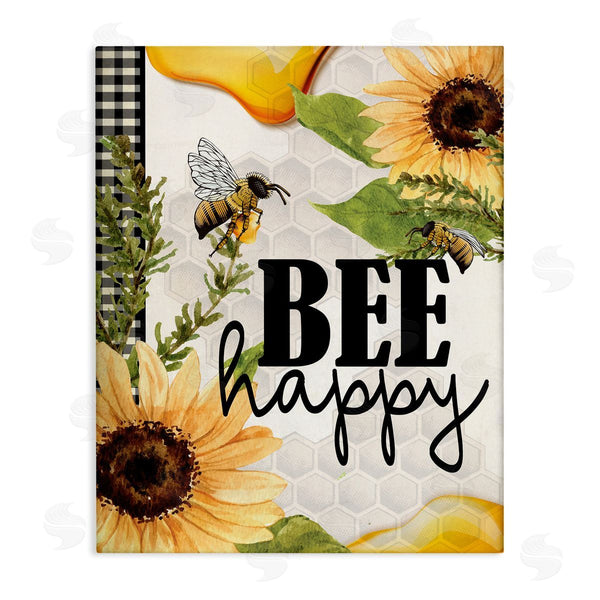 stupell industries Kim Allen | Bee Happy Sunflower Insect Hive Harvesting Honey Wall Art