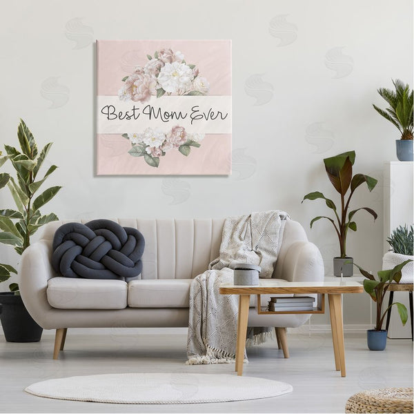 Stupell Industries Kim Allen | Best Mom Ever Delicate Flower Bouquet Text Quote Wall Art