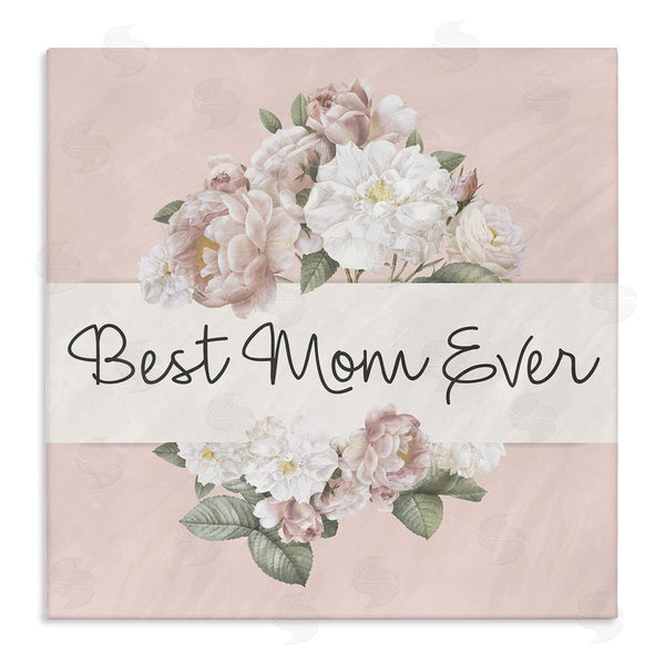 stupell industries Kim Allen | Best Mom Ever Delicate Flower Bouquet Text Quote Wall Art