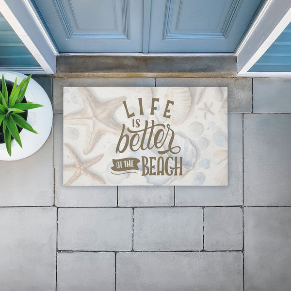Stupell Industries Kim Allen | Better At Beach Seashells Non-Woven Door Mat