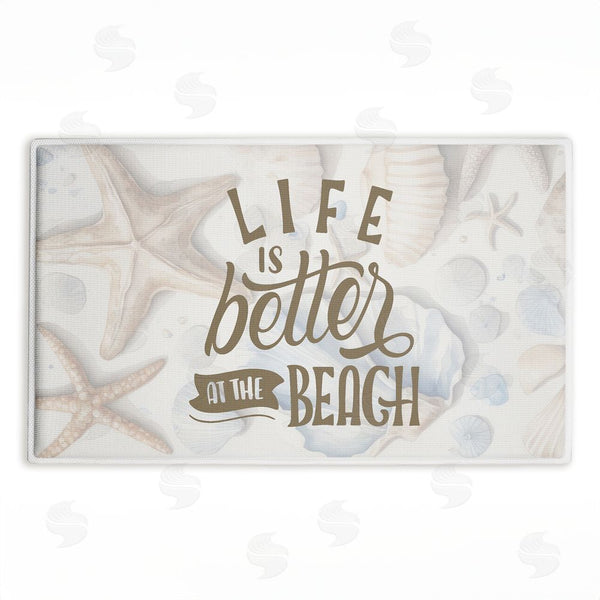 stupell industries Kim Allen | Better At Beach Seashells Plush Bath Mat