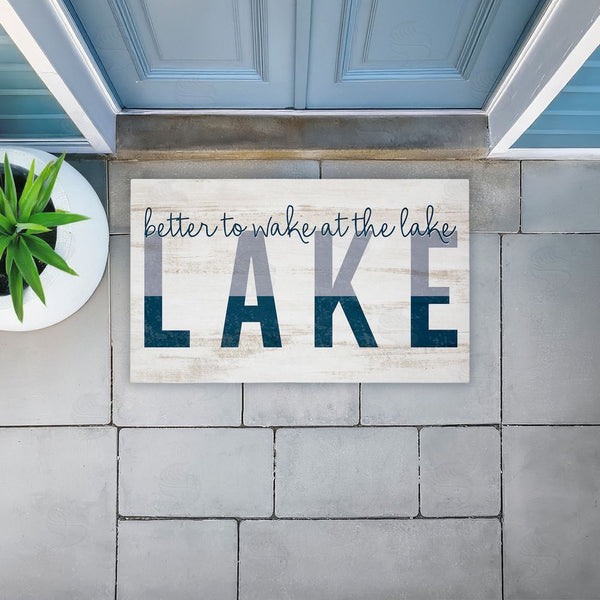Stupell Industries Kim Allen | Better To Wake At Lake Non-Woven Door Mat
