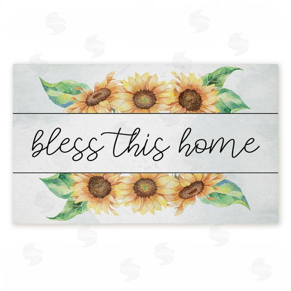 stupell industries Kim Allen | Bless This Home Sunflowers Non-Woven Door Mat