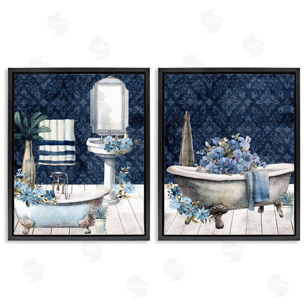 Stupell Industries Kim Allen | Blue Bath Floral Interior