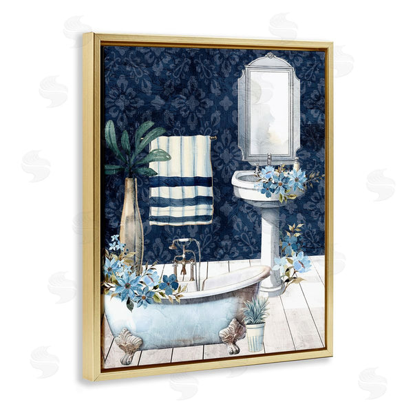 Stupell Industries Kim Allen | Blue Bath Floral Scene